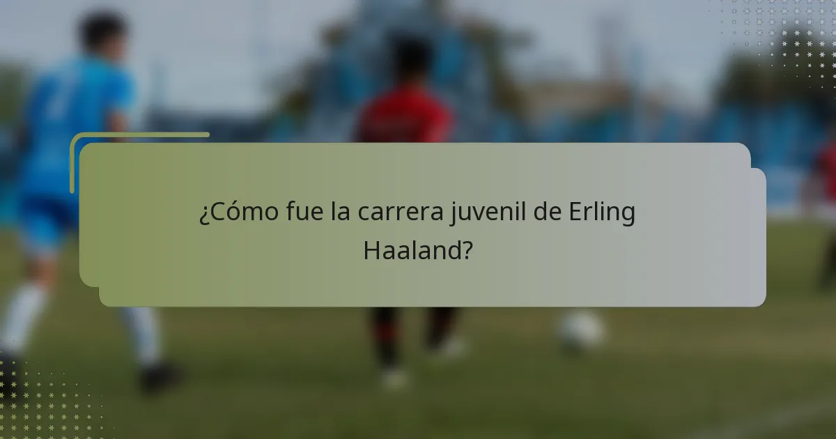 ¿Cómo fue la carrera juvenil de Erling Haaland?