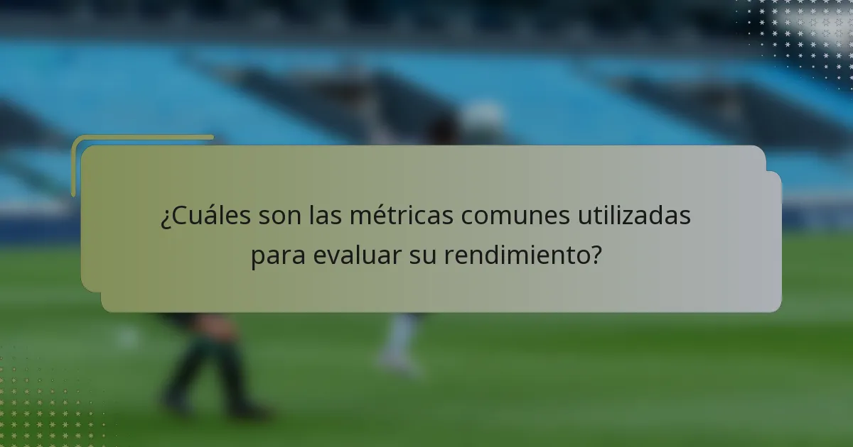 ¿Cuáles son las métricas comunes utilizadas para evaluar su rendimiento?