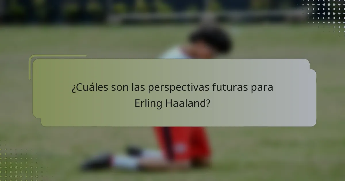¿Cuáles son las perspectivas futuras para Erling Haaland?