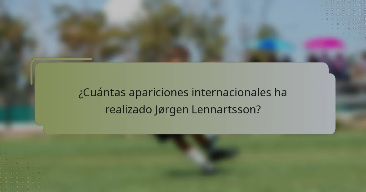 ¿Cuántas apariciones internacionales ha realizado Jørgen Lennartsson?